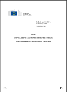 ROZPORZĄDZENIE PARLAMENTU EUROPEJSKIEGO I RADY ustanawiające Fundusz na rzecz Sprawiedliwej Transformacji-image